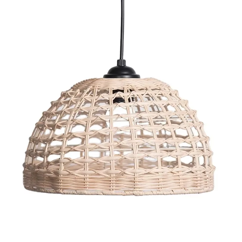 Natural rattan lampshade exquisite hand-woven conch chandelier bamboo chandelier wicker lamp woven lampshade
