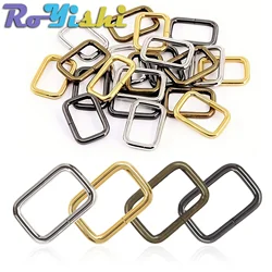20 Pcs/Pack 10-38mm Metal Rectangle Ring Buckle Slide Loop Ring for Belt Backpack Strap Webbing Bag Pets Collar DIY Accessories