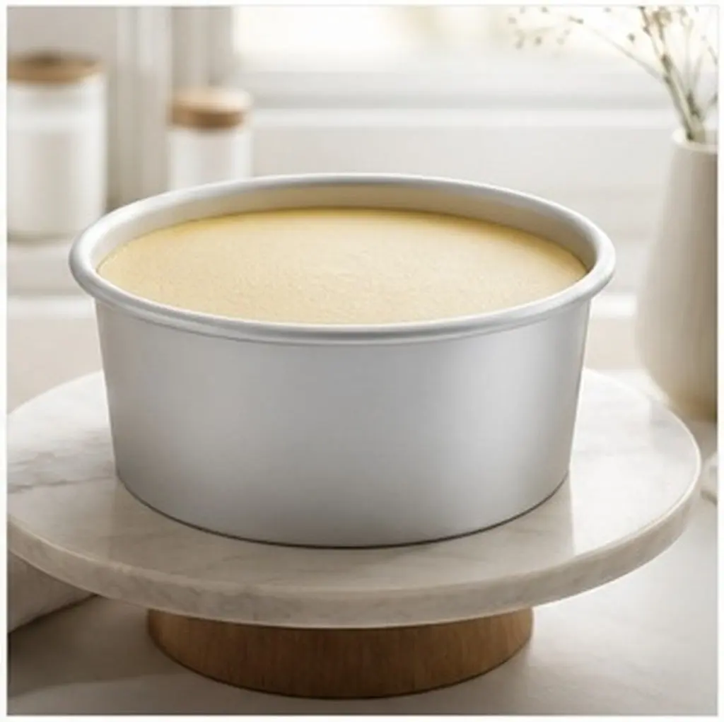 6 Inch Round Removable Bottom Cake Pan Food Grade Anodized Aluminum Non Stick Seamless Rust Resistant Baking Mold Silver