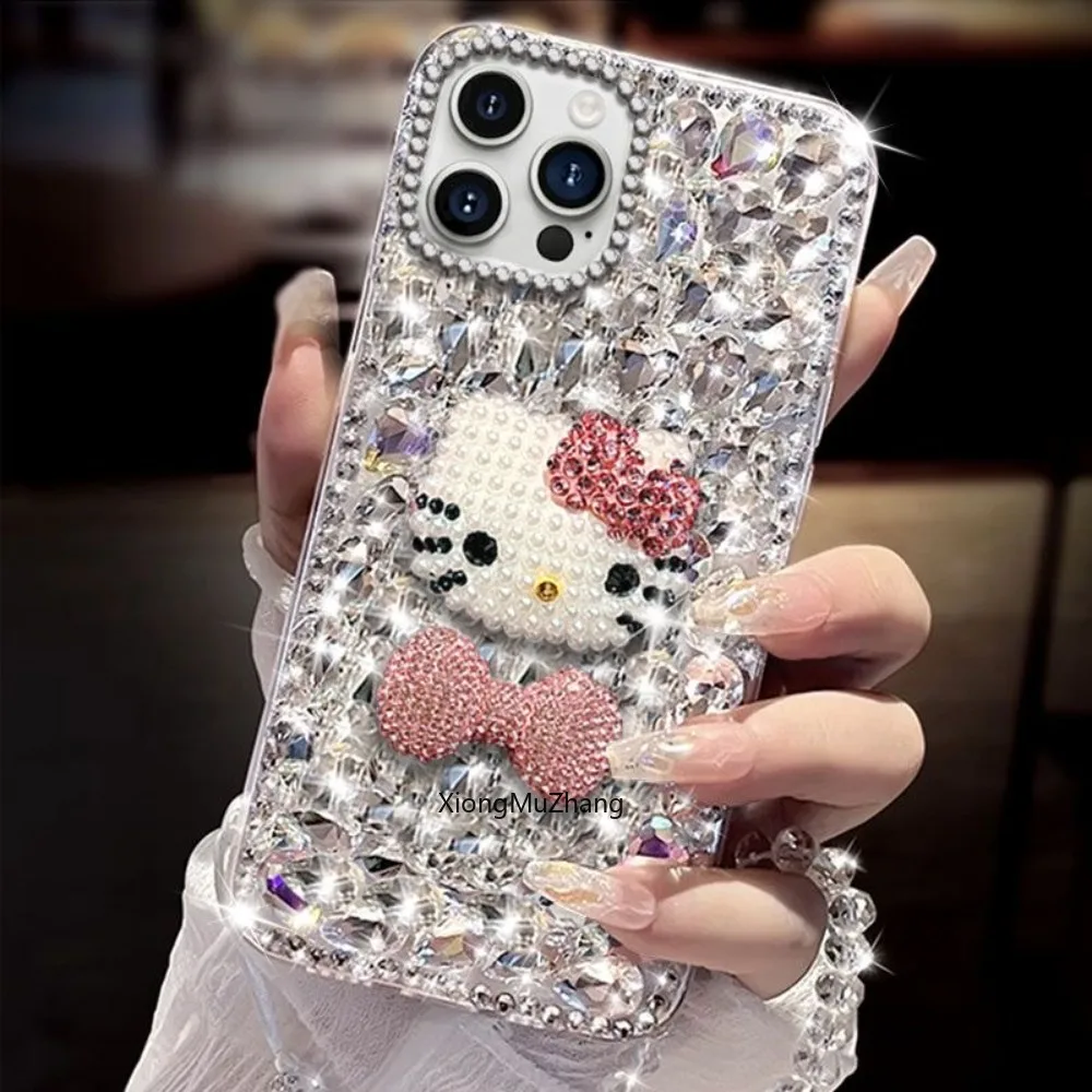 Hello Kitty Strass-Schleifen-Handyhülle für Nothing Phone 4A Pro 4B 3A Lite 3A Pro 3A 2A 3 2 1 CMF Phone 2 Pro 1 Diamant-Abdeckung Coque – Detail 4