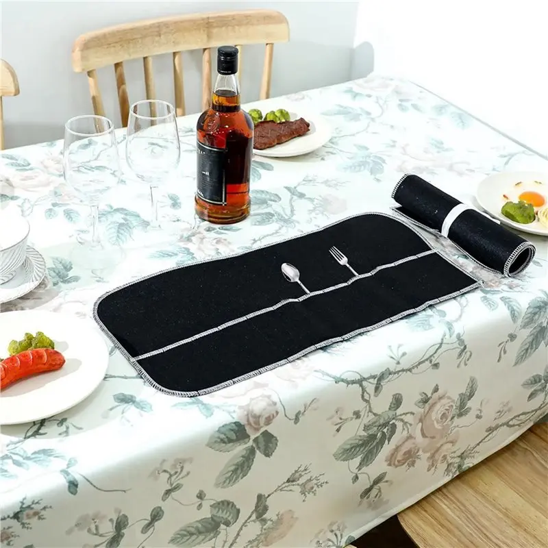 J1UL1N Silver Storage Bags Silver Storage Cloth Felt Flatware Organizer Anti Tarnish Silver Protector Bags 4Pcs