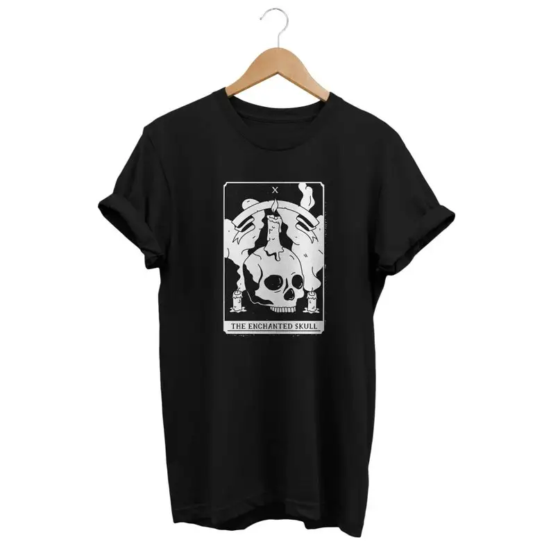 Enchanted Skull Shirt, Alternative Clothing, Gothic T-shirt, Gothic Outfit, Grunge Clothes, Edgy Fashion, E-Girl Top