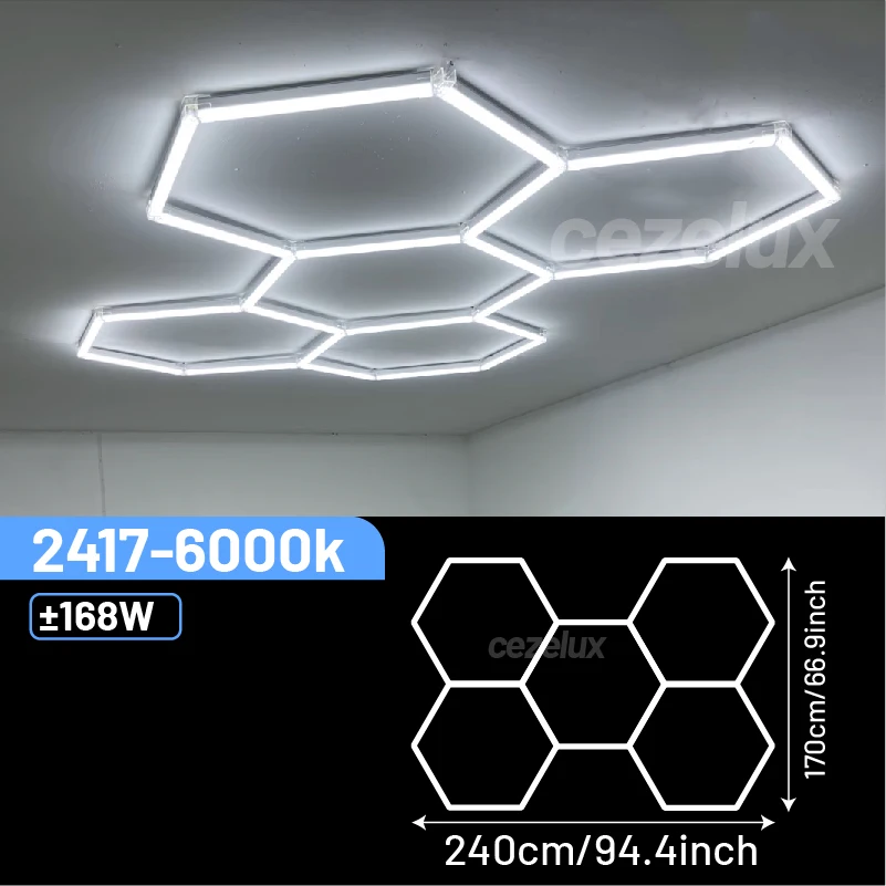 Kapperszaak kapsalon hexagonale led-verlichting voor garage werkplaats kantoor sportschool auto berging studio plafondlamp honingraatbuis