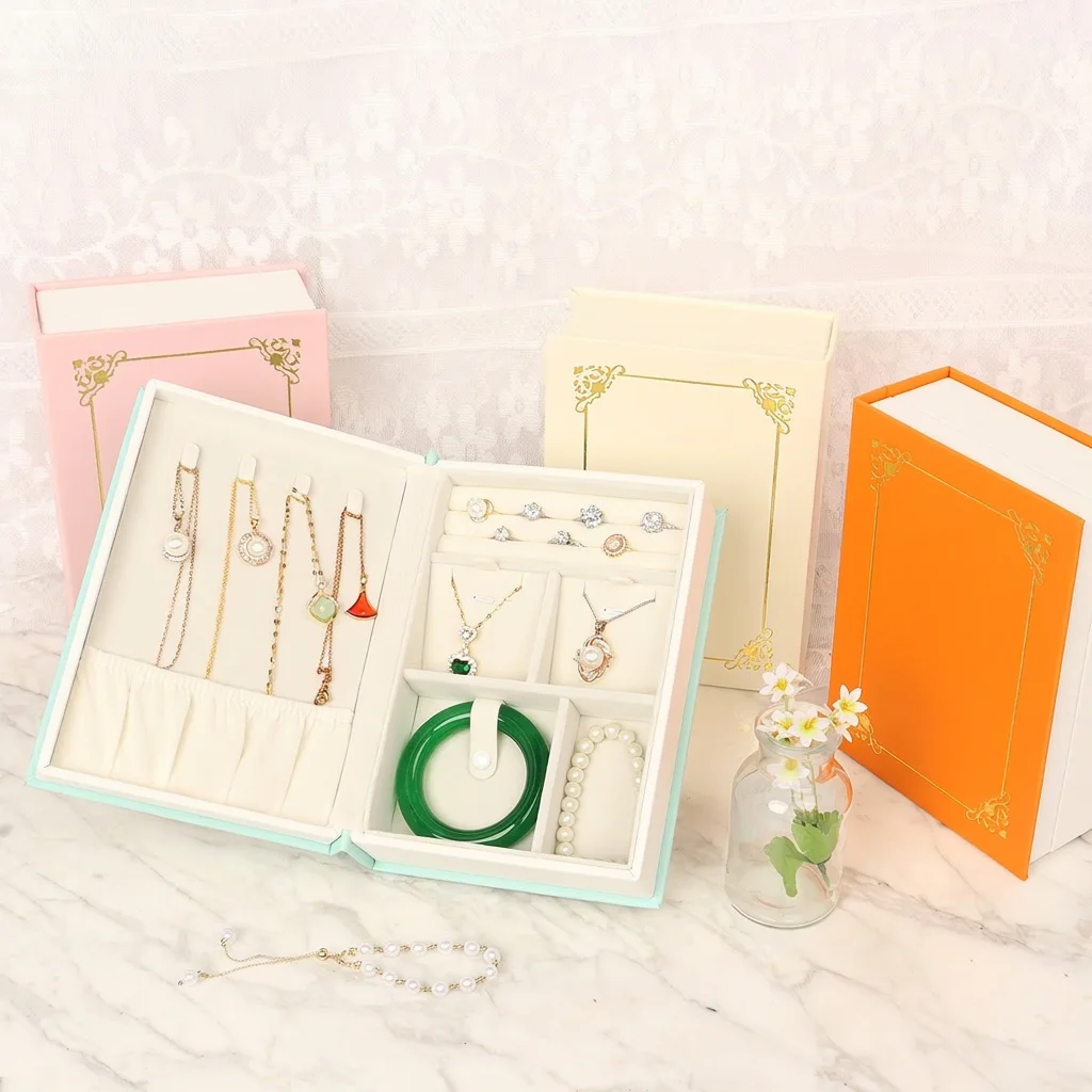 

Magnetic Closure Jewelry Box Versatile Double-Sided Multi-Compartment Jewelry Holder Solid Color Jewelry Case Stylish For Drawer