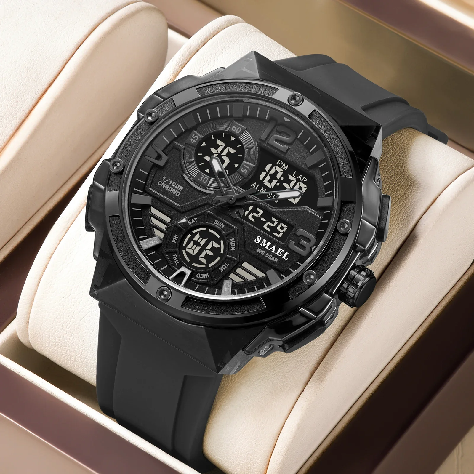 SMAEL 8118 stopwatch,waterproof Shockproof,multi-functional Fashionable,casual and Sporty Men's Watch with Light Alarm