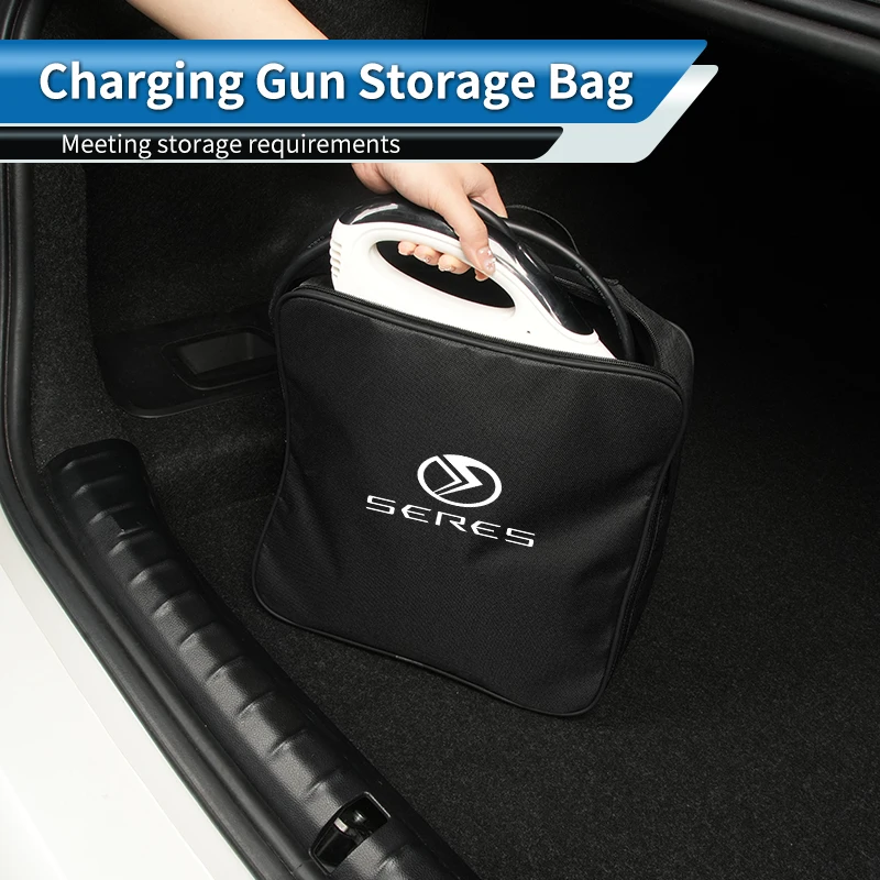 Car Charging Gun Storage Bag Trunk Cable Tools Pouch Interior For Seres M5 M7 2023 2022
