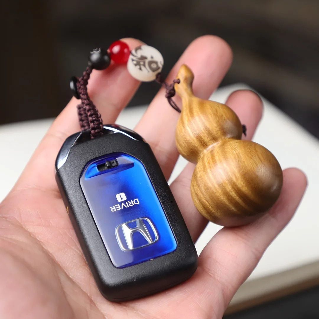 Feng Shui Gourd Keychain Wood Wu Lou Good Key Ring Luck Charms image 6