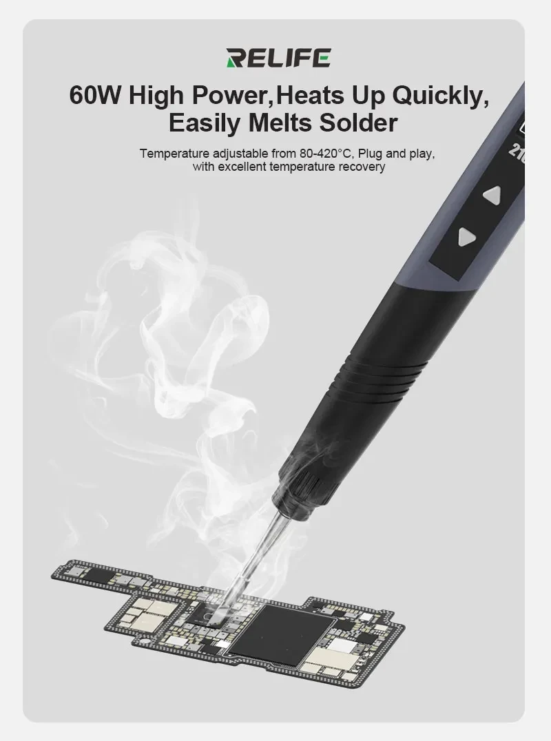 RELIFE 210 60W portable soldering iron With C210-k Tips Rapid Heating Without Battery for PCB Board Repair And DIY Soldering