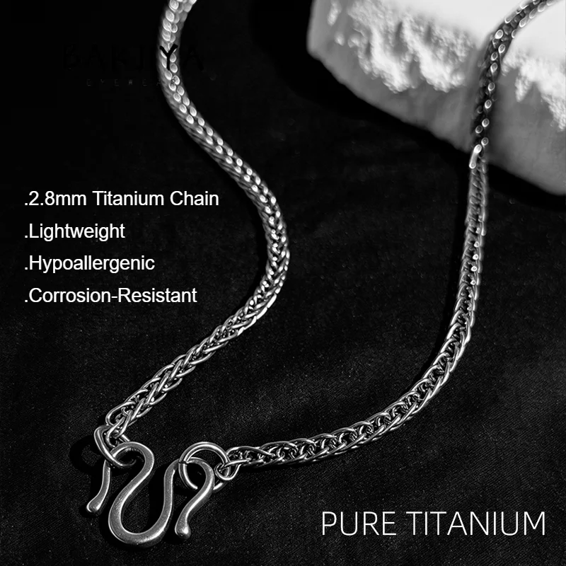 2.8mm New All Titanium Chopin Chain Unisex Necklace DIY Seamless Welded Rope Chain Hip Hop Trend Hypoallergenic Titanium Chain