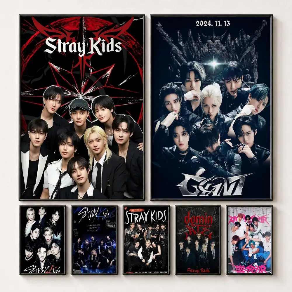 Beliebtes Kpop S-Stray K-Kids Anime-Poster, HD-Poster zum Abziehen und Aufkleben, wasserfest, für Schlafzimmer, Büro, Wohnheim-Dekoration