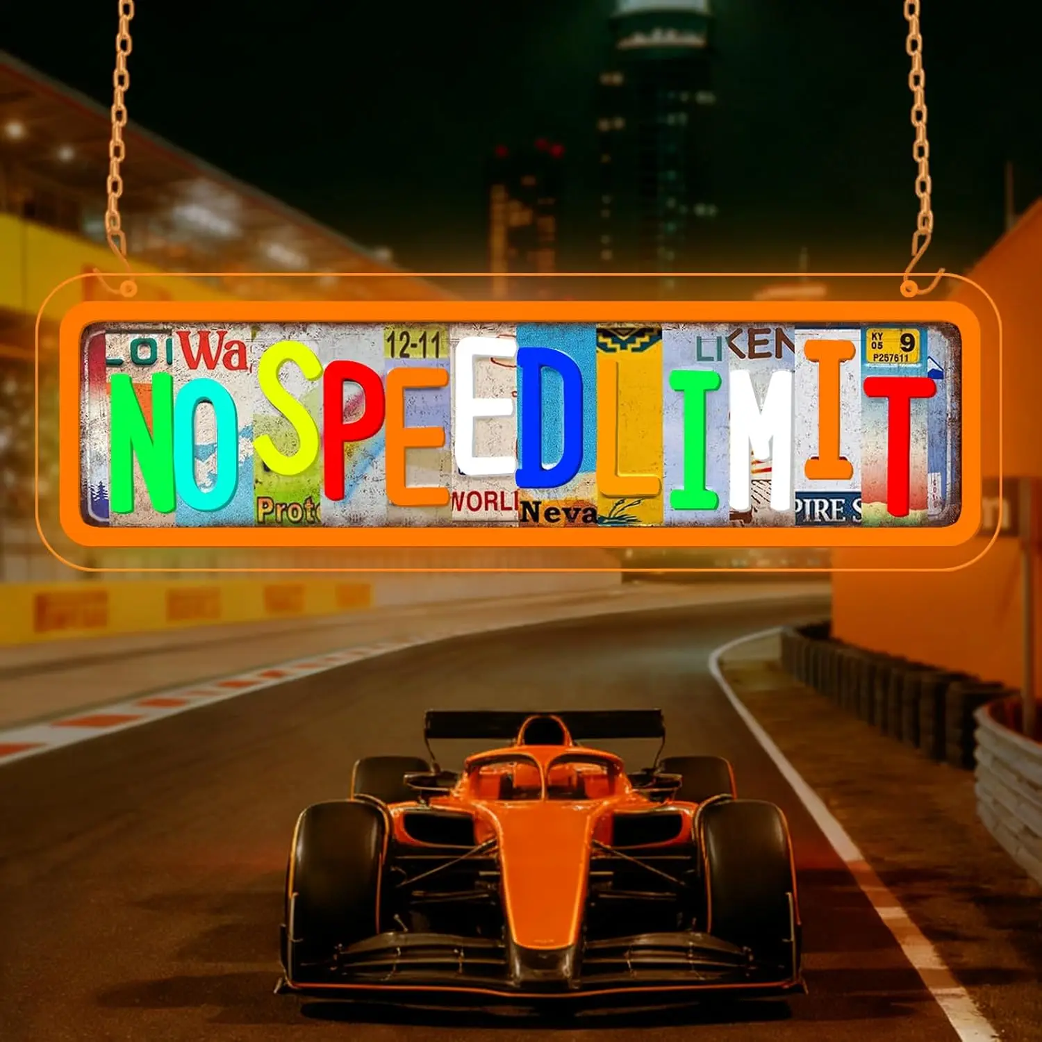 

No Speed Limit Neon Sign USB LED Light Vintage Style Neon Light for Garage Bar Gaming Room Bedroom Decoration personnalisé Gift