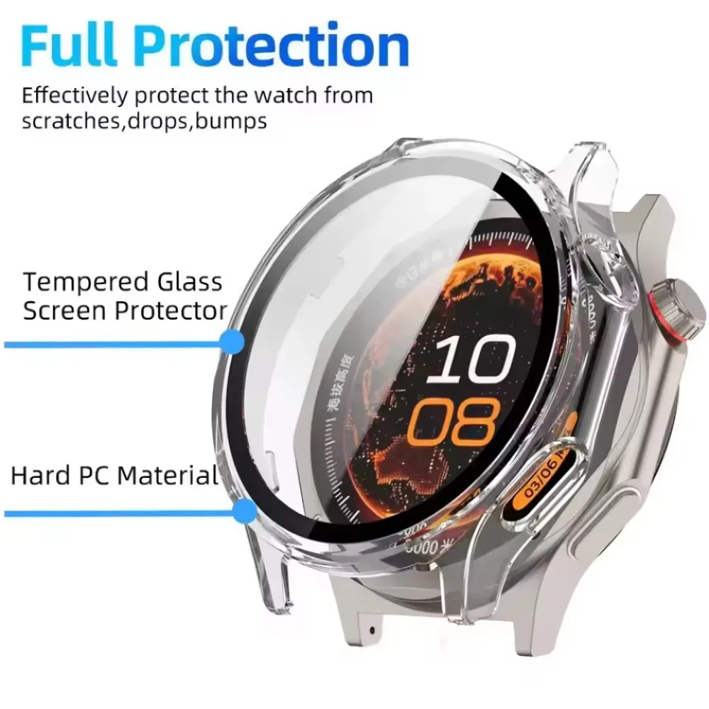 PC Case＋HD High Definition Glass for OPPO Watch X3 All-Around Frame Bumper Shell Protective for Oneplus Watch 4 Accessories