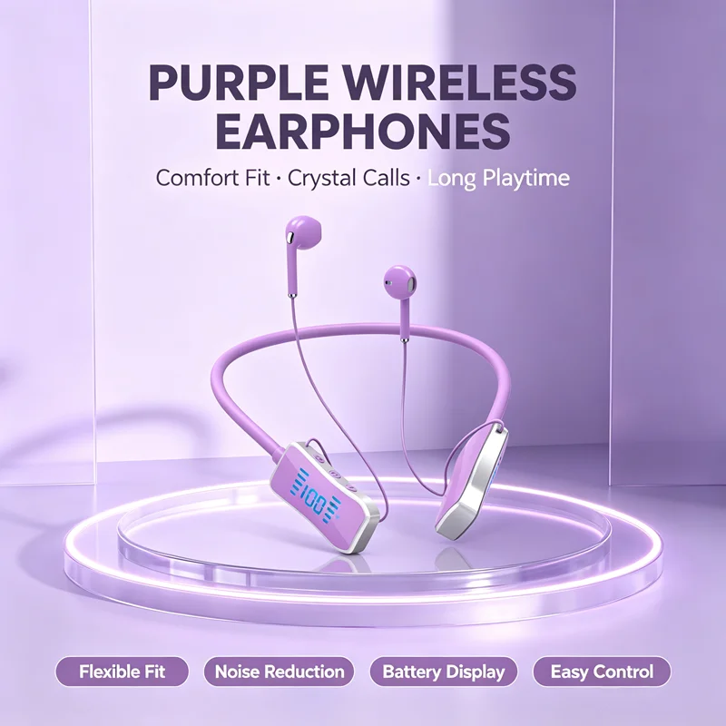 LED Display Stereo Wireless Bluetooth Earphones Magnetic Hanging Neck Headphones Headset Sports Gamer Headsets Noise Reduction