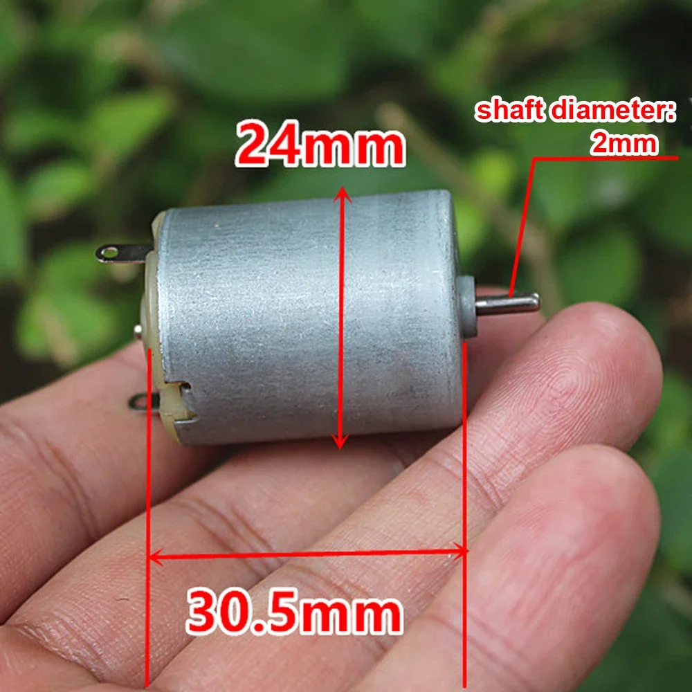 Mini Micro 280 Cylindrical DC Motor Permanent Magnet Toy Car DIY DC Electronic Motors DC 3-5V 7800-7800RPM Shaft Dia: 2mm