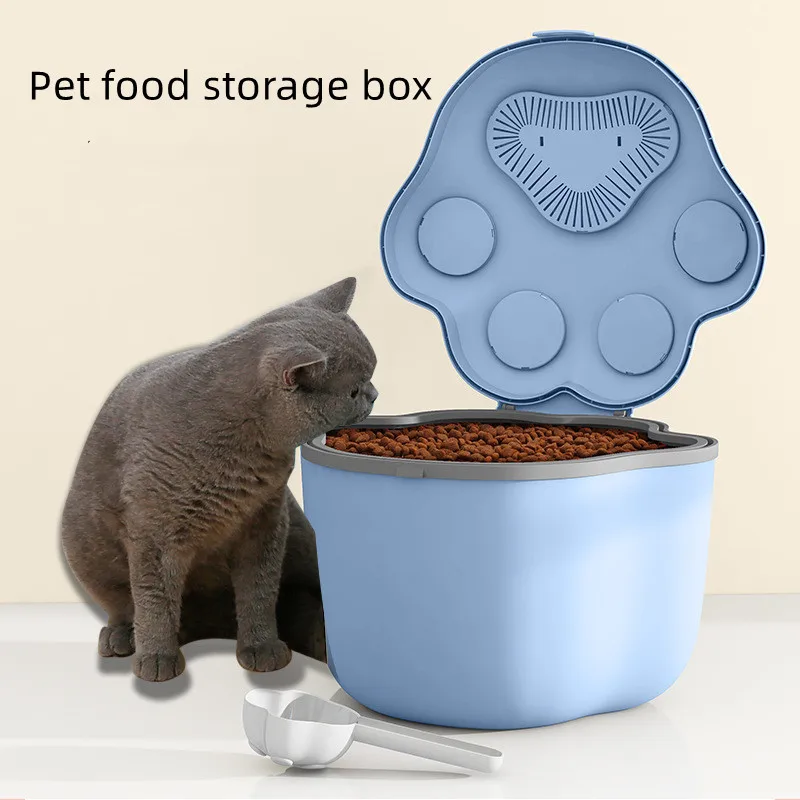 

4-6kg High-capacity Dog Cat Food Pail Plastic Storage Tank with Shovel Container Moisture-proof Sealed Jar Pet Supplies