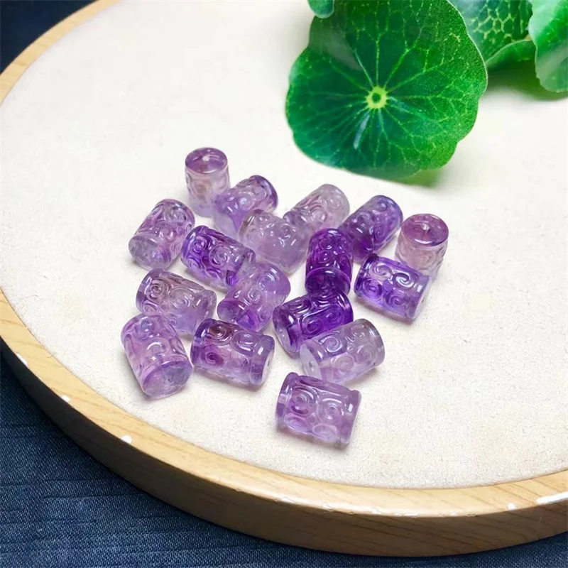 10PCS Natural Amethyst Mosaic Beads Pendant Necklace Cute Female For Women Trendy Irregularity Chain Wedding Jewelry Gift 13MM