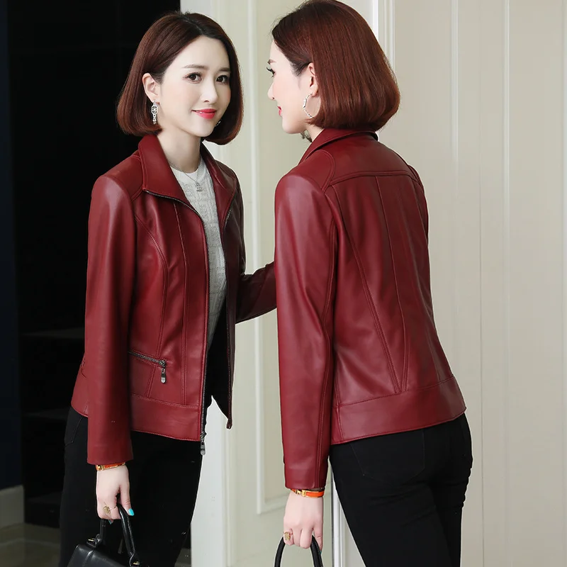 

2023 New Fashion High Quality Genuine Leather Jackets Women Spring Autumn Real Sheepskin Coat Short Female Jacket Muje