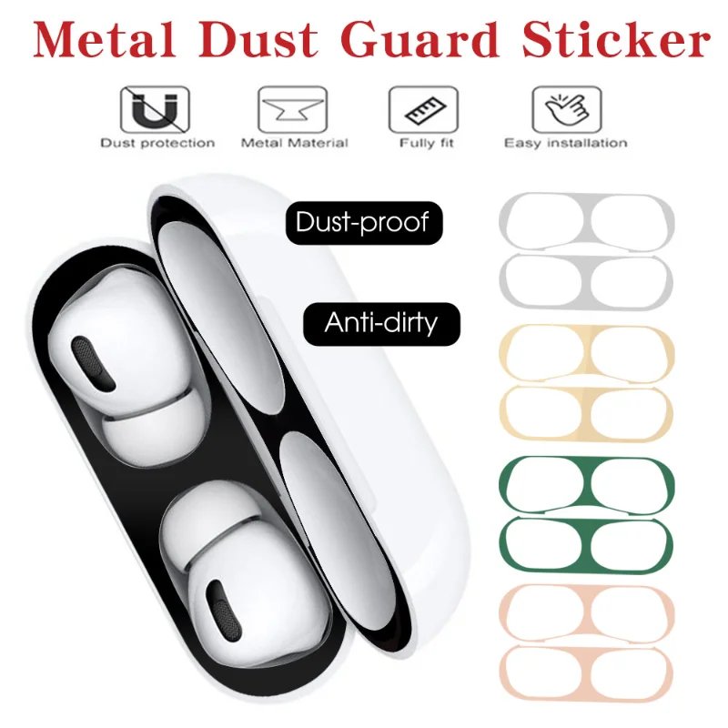 1-3Pcs Dust-proof Scratch Proof Cover for Apple AirPods Pro 2 Bluetooth Headset Dust-proof Inside Protection Film Metal Stickers image 6
