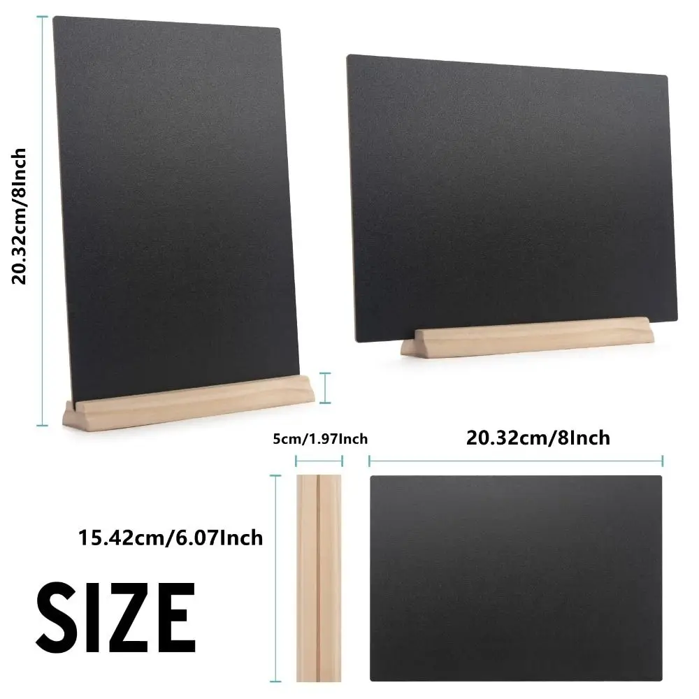 4Pc Tabletop Chalkboard Sign with Base Stand Menu Chalk Board Sign Store Food Signs, Message Boards for Party Wedding Restaurant
