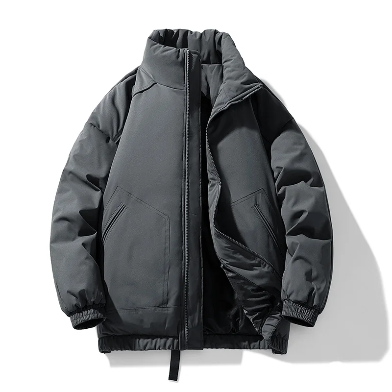 Parkas coupe-vent unisexes pour hommes, vêtements d'extérieur rembourrés en coton optique, coupe-vent chaud, streetwear masculin, pardessus d'hiver