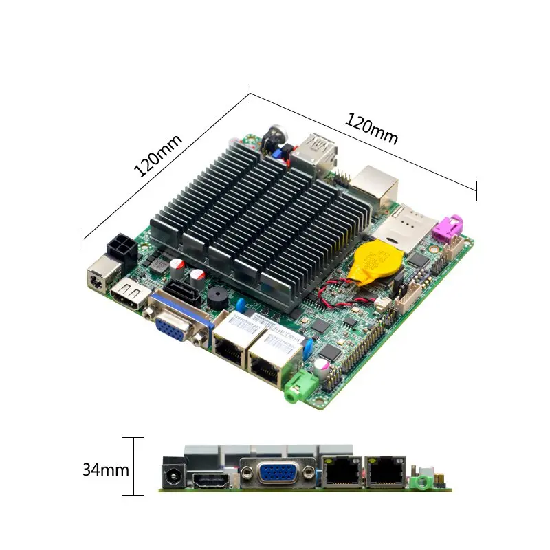 Imagem -03 - Itx Motherboards J1900 Cpu Fanless Mini pc Motherboard Lvds 12v Usb3.0 Tamanho 12cm Nano