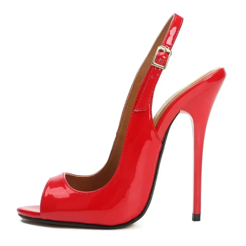 Women Fashion Fetish High Heels Sandals Fashion Slip-On Patent Leather 13CM Thin Heels Classics Dress Pumps Women Shoes Red