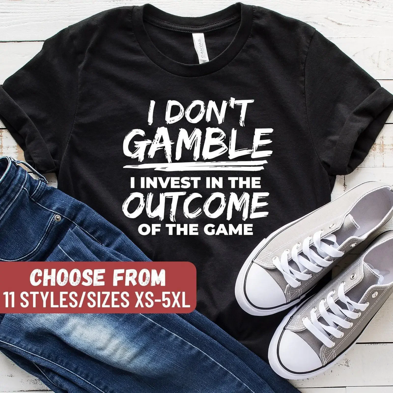 T-shirt humoristique « Je ne joue pas, je ne me laisse pas influencer par le résultat du jeu » pour joueur de casino, style décontracté, vintage, effet délavé, motif graphique