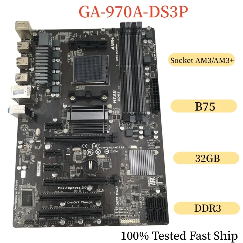 For Gigabyte GA-970A-DS3P Motherboard 32GB DDR3 Mainboard 100% Tested Fast Ship