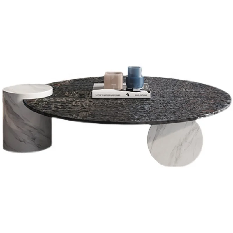 New design Italian Customize End Table Living Room Furniture Modern Tempered Glass top Natural Marble Base Nordic Coffee Table