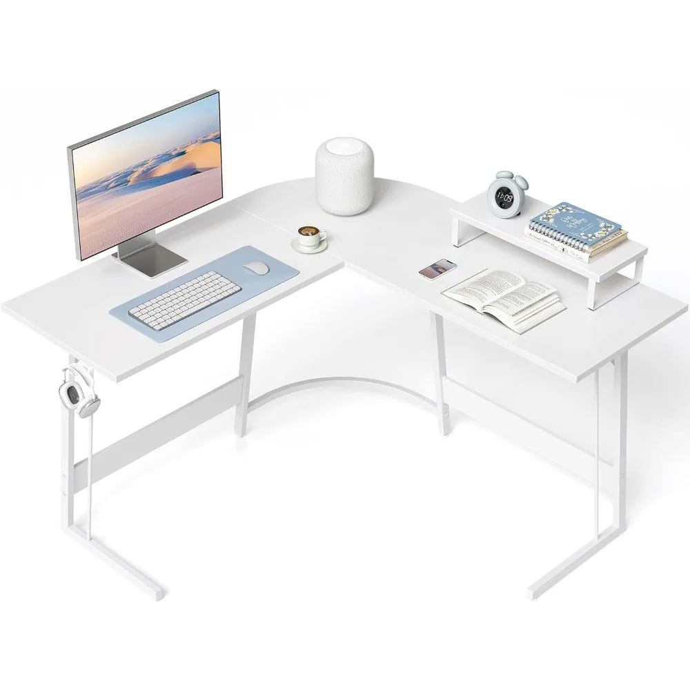 

L Shaped Gaming Desk Computer Office Desk, 47 inch Corner Desk with Large Monitor Stand for Home Office Study Writing