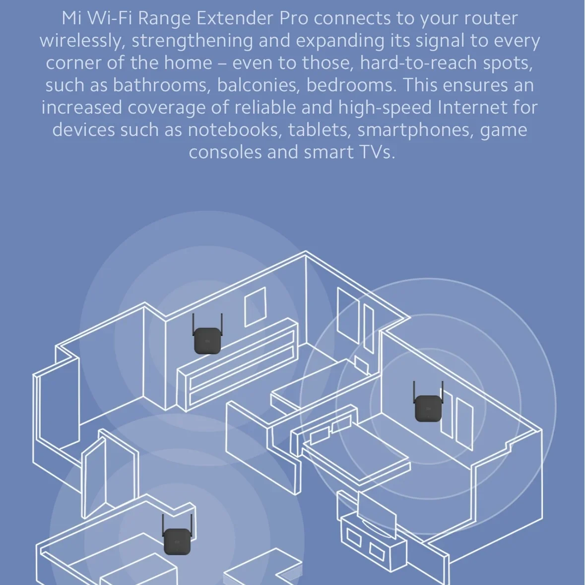 Xiaomi Pro 300Mbps WiFi Extender Booster 2.4G مكرر لاسلكي، مضخم إشارة شبكة هوائي مزدوج لتغطية جهاز التوجيه المنزلي