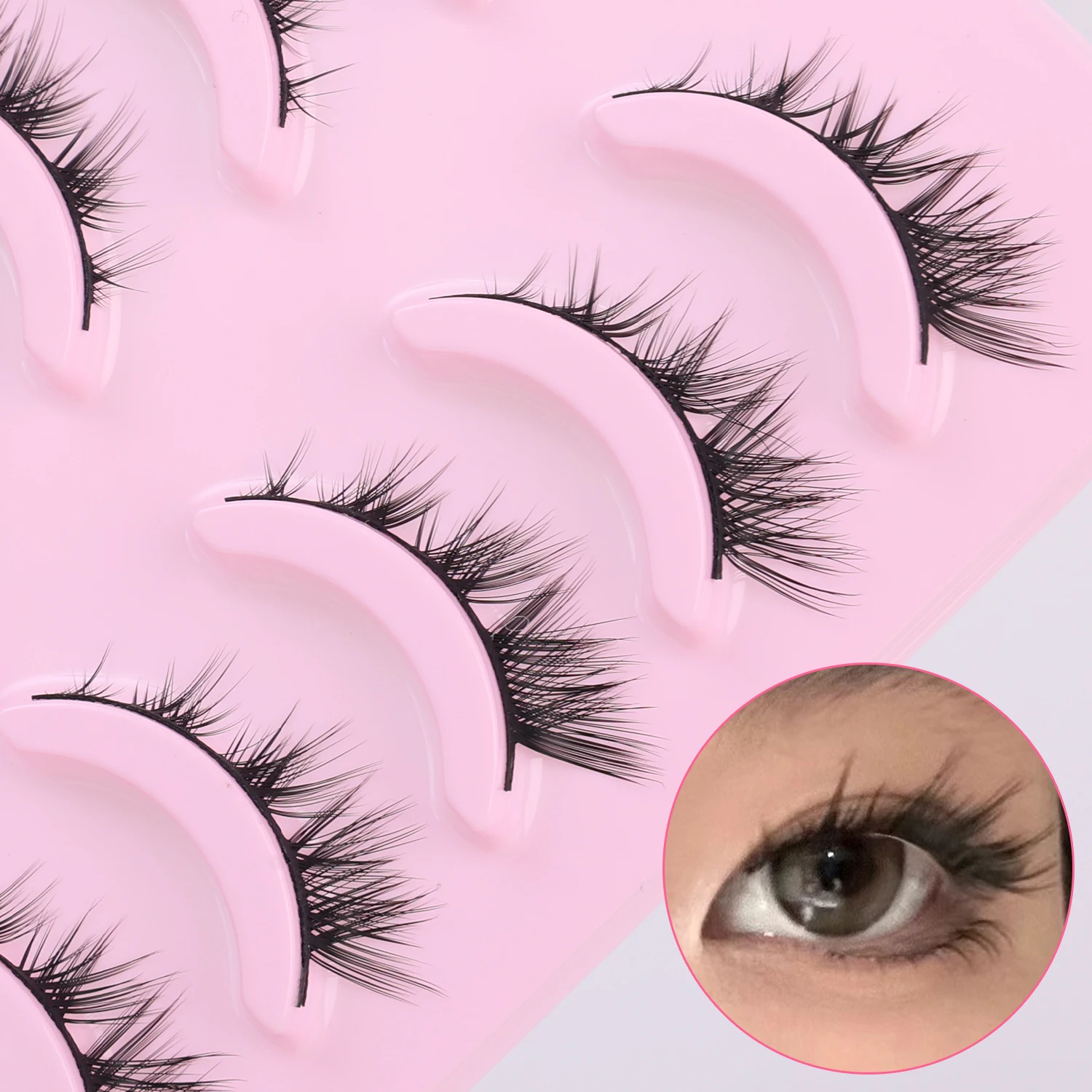 5/10Pairs Fuchs Falsche Wimpern Gekräuselt Flauschigen Volumen Nerz Volle Streifen Wimpern Natürliche Weiche Kreuz Augen Make-Up Wimpern verlängerung