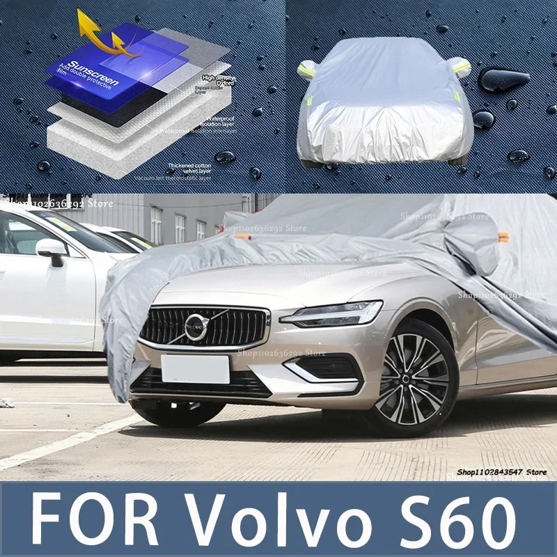 

For Volvo S60 Outdoor Protection Full Car Covers Snow Cover Sunshade Waterproof Dustproof Exterior Car accessories