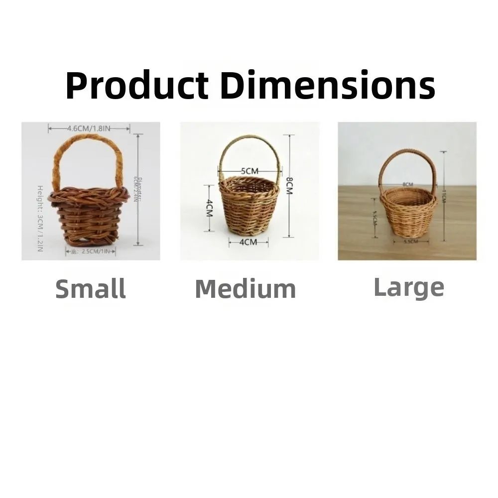 with Handle Imitation Rattan Handhold Household Handwoven Weaving Flower Basket 5 Styles Vegetable Fruit Flowers Holder