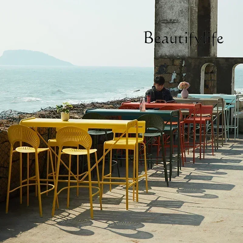 BJ Q Organizer Fashion Bar Chairs Outdoor Minimalist Lounge Waiting Bar Chairs Metal Modern Restaurant Banqueta Unique Furniture