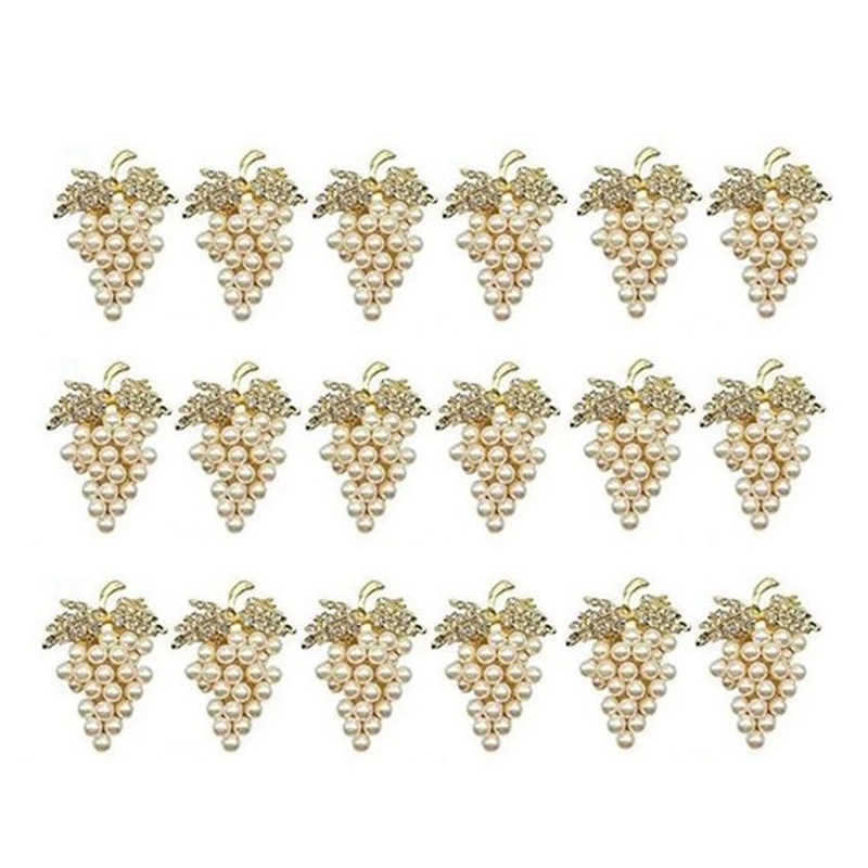 

18Pcs Pearl Napkin Rings Napkin Holders Wedding Party Table Decor Napkin Buckles