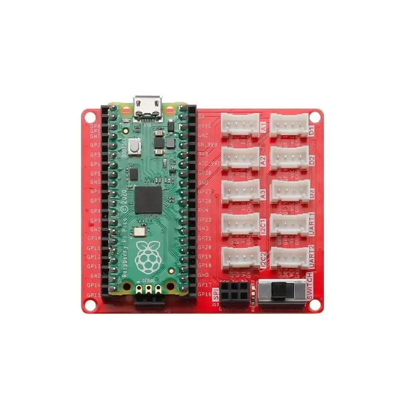 Crowtail Shield for RP2040 Raspberry Pi Pico with 10 Ports Plug and Play GPIO Expansion Board Support MicroPython
