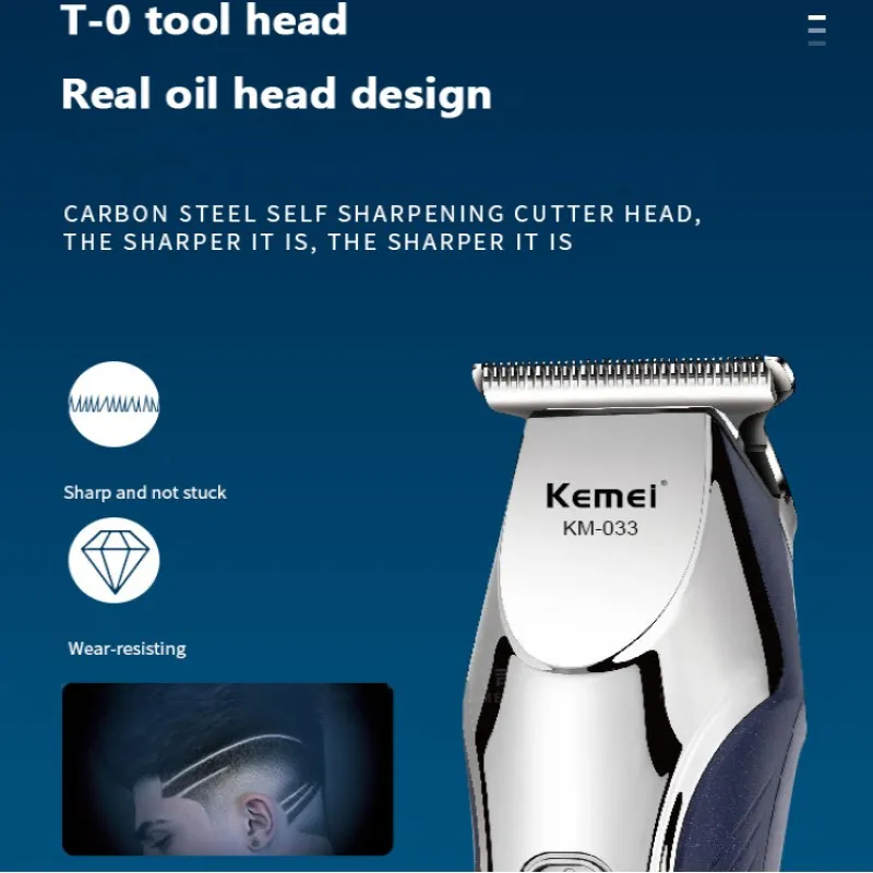 Kemei เครื่องโกนขนเครื่องเล็มหนวดไฟฟ้าสำหรับผู้ชาย, เครื่องตัดผมที่ตัดขนมืออาชีพ KM-033ชาร์จโกนหนวด