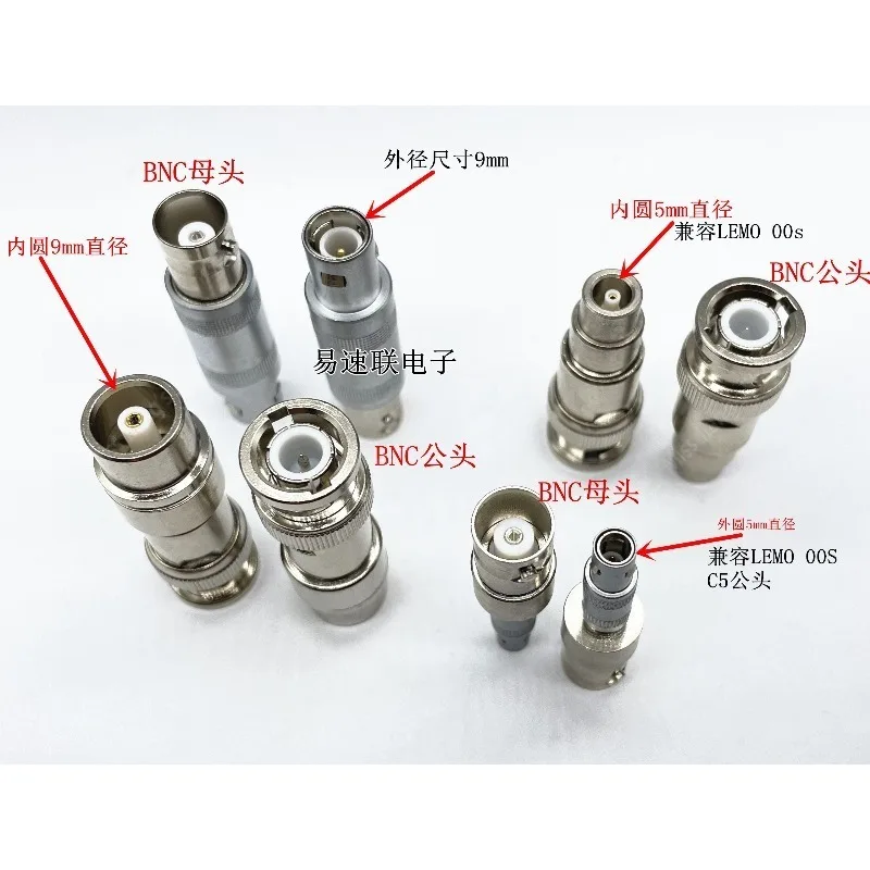 Compatible BNC Adapter Q9-C5 Ultrasonic Signal Converter Connector for Thickness Gauge Flaw Detector Instrument