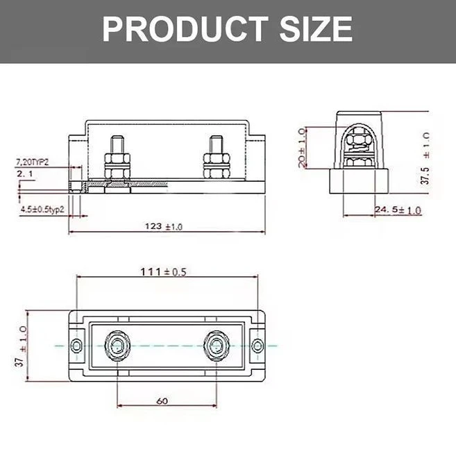 Car overcurrent fuse holder 8M bolt terminal RV modified high current fuse fuse box holder
