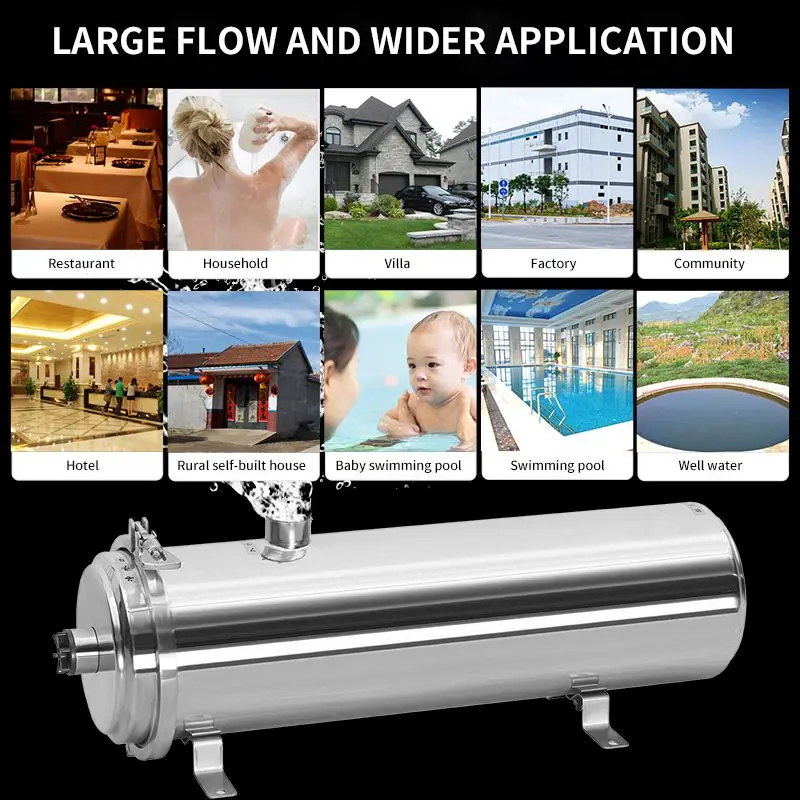 hit product10000L/H Pvdf Washable Ultrafltration Large Whole House Water Filters System Stainless Steel Water Filtration System