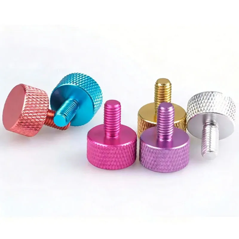 5Pcs Knurled Thumb Screws M3 M4 M5 M6 Aluminum Alloy Colorful DIY Hand-Tighten Grip Knob Bolts For Computer Cabinet Adjustment - view 3