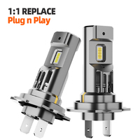 60W 6000LM H7 H18 LED Headlight Bulbs 2PCS 1:1 Orignal Size 600% Brighten Replace for Car Lights 6000K