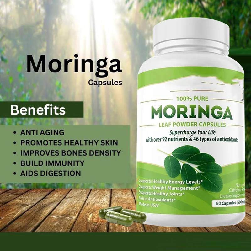 

Moringa Oil Capsule Boost Metabolism Support Repairs Damaged Cells Alleviate Inflammation Cardiovascular&Joint Health