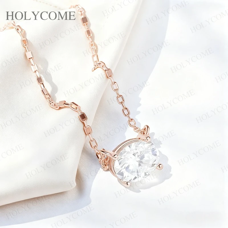 

Ожерелье из стерлингового серебра 925 пробы с муассанитом, овальное 5x7 мм-8x10 мм 1-3CT VVS1 со сверкающим дизайном GRA для свадебных украшений для помолвки