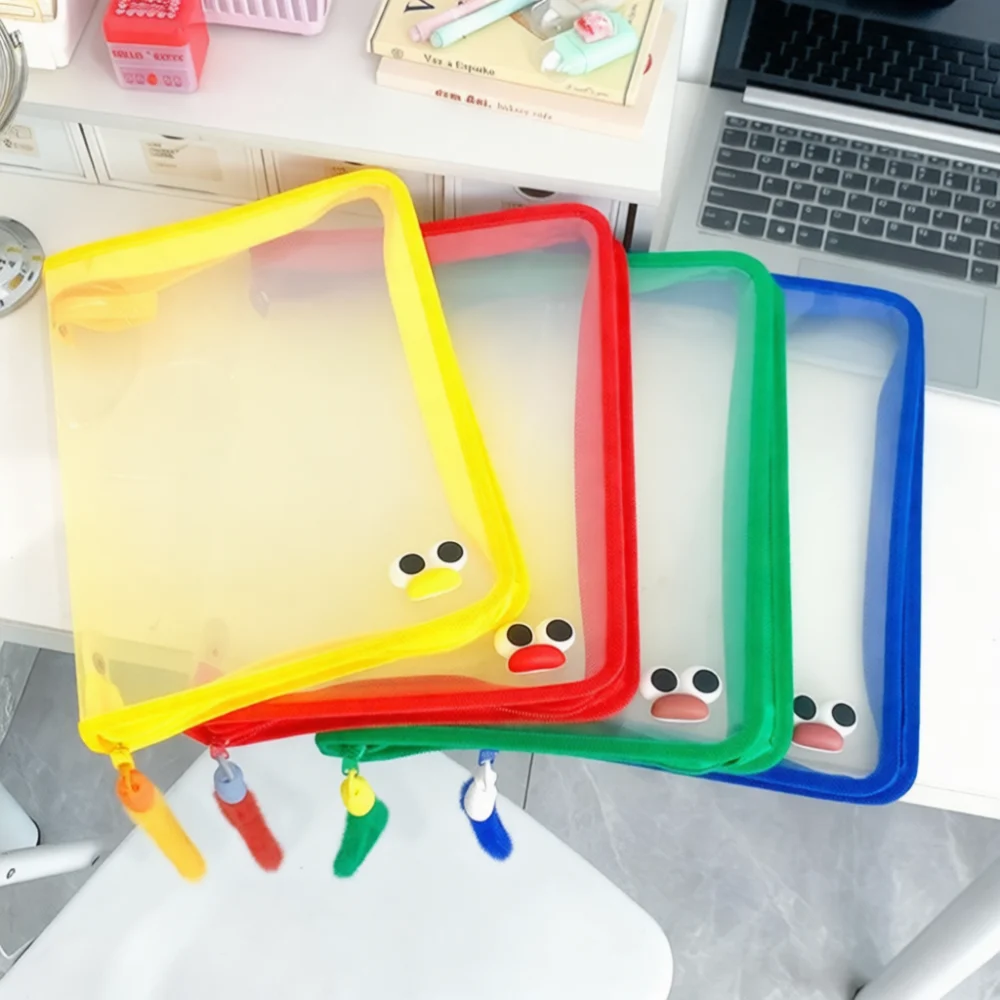 Multi Functional A4 Folder Clear Zippered Bag Portable Organizer For Office Document Storage Student School Study Supplies
