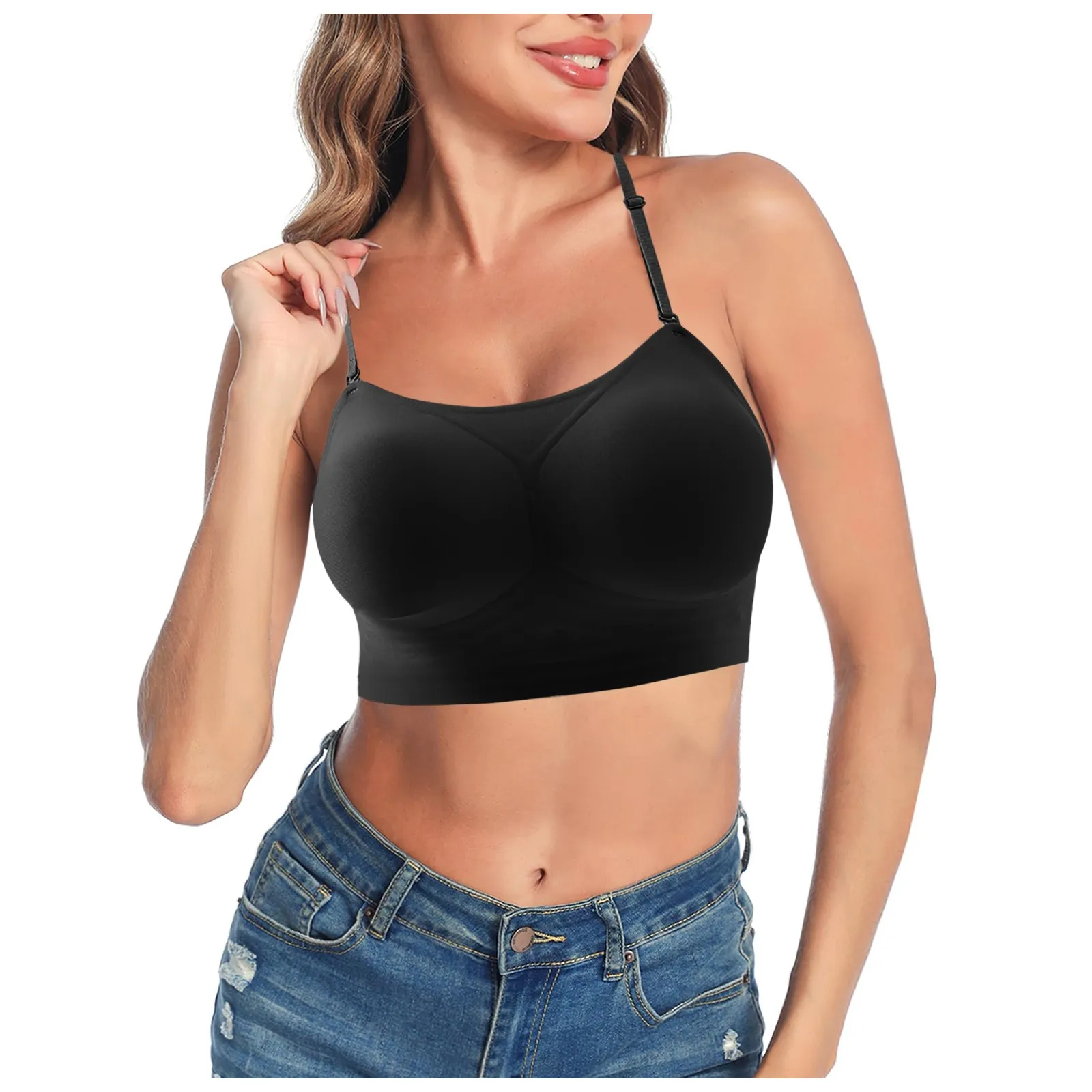 

Женский бюстгальтер с низкой спинкой, U-образный бюстгальтер с открытой спиной, бесшовный бюстгальтер-трансформер на бретелях-спагетти для сна