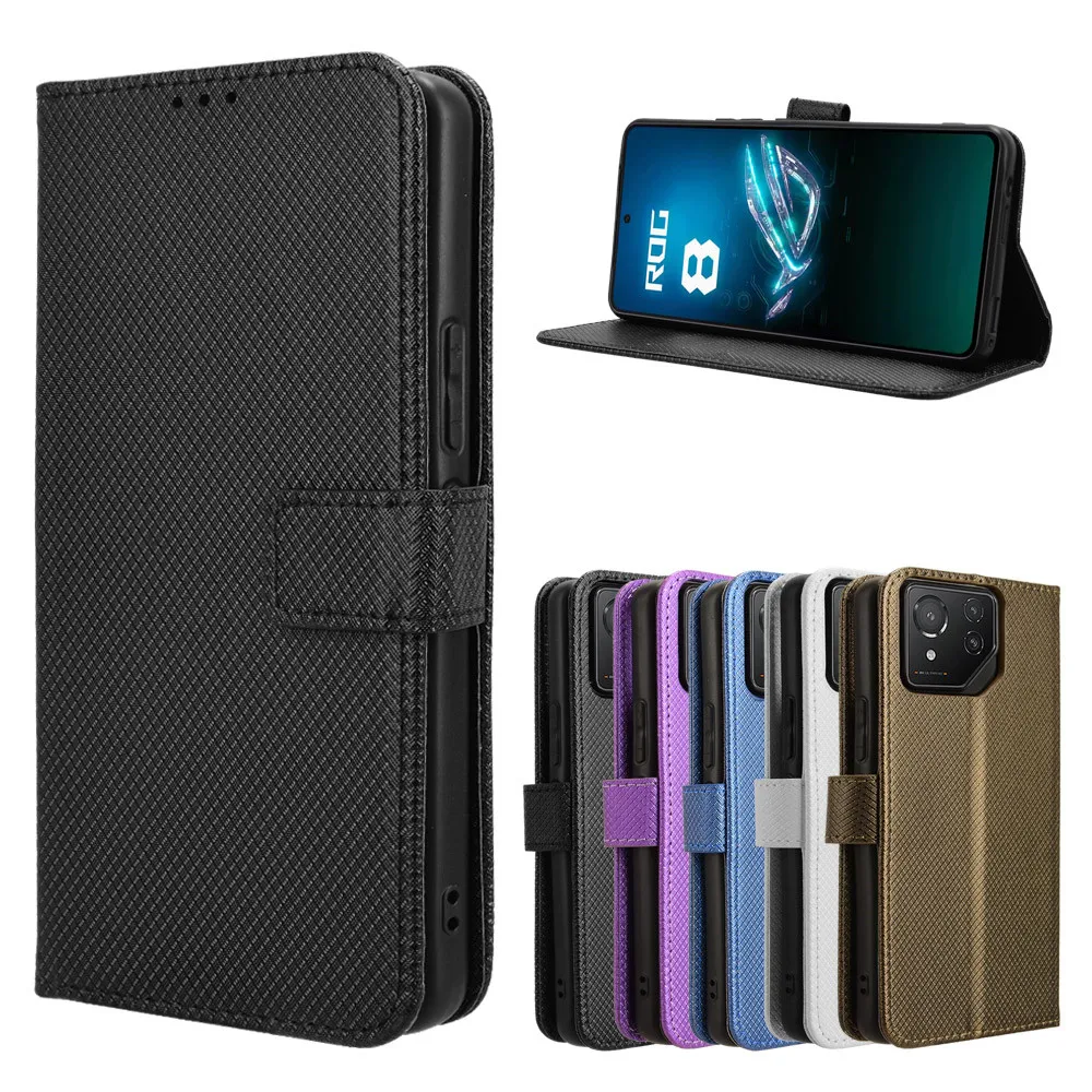 Capa de couro proteger capa para asus rog telefone 8 flip suporte capa para asus rog telefone 8 pro rog8 carteira cartão suporte telefone coque