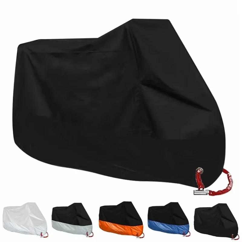 Motorcycle Cover Waterproof All Season Dustproof UV Protective Outdoor Indoor Scooter 190T Wear-resistant Fabric Motorbike Cover