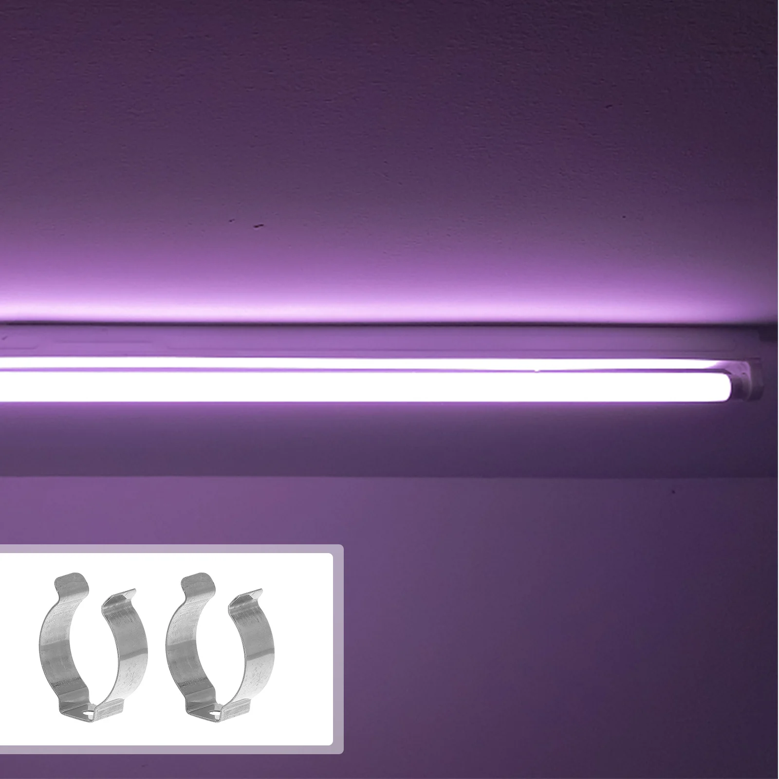 

30 шт. U-образные зажимы для трубчатого светильника, держатель лампы из нержавеющей стали, винт не требуется, для использования в помещении и на открытом воздухе, серебристый тон освещения